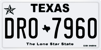 TX license plate DRO7960
