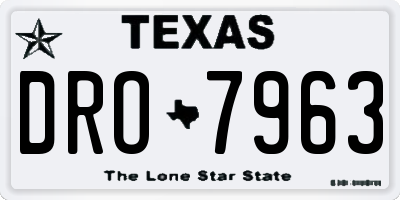 TX license plate DRO7963