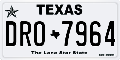 TX license plate DRO7964