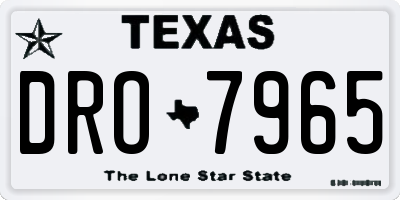 TX license plate DRO7965