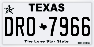 TX license plate DRO7966