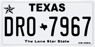 TX license plate DRO7967