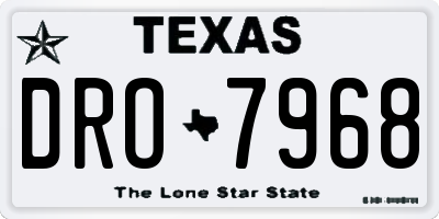 TX license plate DRO7968