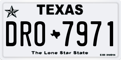 TX license plate DRO7971