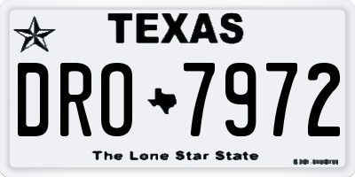 TX license plate DRO7972