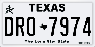 TX license plate DRO7974