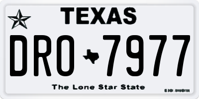 TX license plate DRO7977