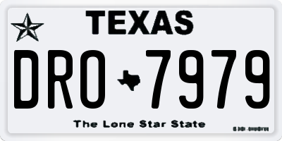 TX license plate DRO7979