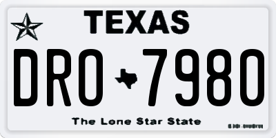 TX license plate DRO7980