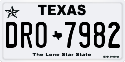 TX license plate DRO7982