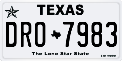 TX license plate DRO7983