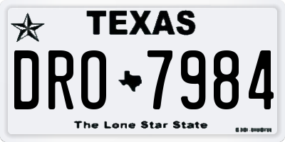 TX license plate DRO7984