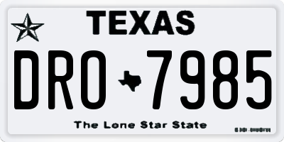 TX license plate DRO7985
