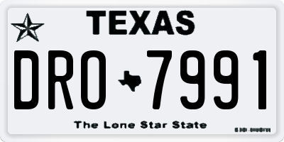 TX license plate DRO7991