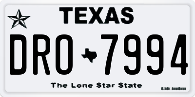 TX license plate DRO7994