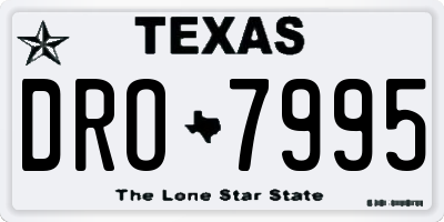 TX license plate DRO7995