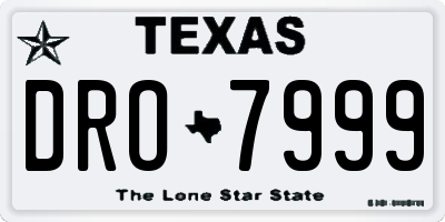 TX license plate DRO7999