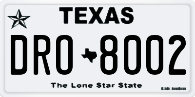 TX license plate DRO8002