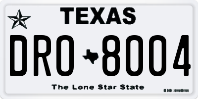 TX license plate DRO8004