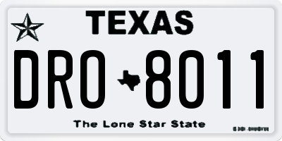 TX license plate DRO8011