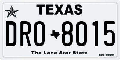 TX license plate DRO8015