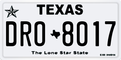 TX license plate DRO8017