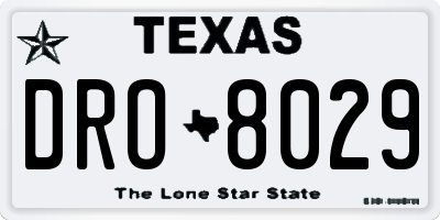 TX license plate DRO8029