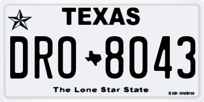 TX license plate DRO8043