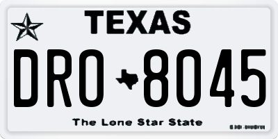TX license plate DRO8045