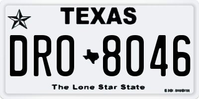 TX license plate DRO8046
