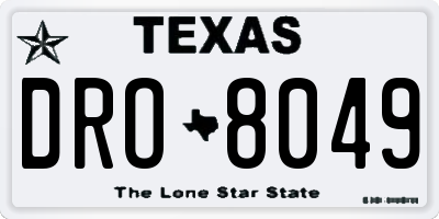 TX license plate DRO8049