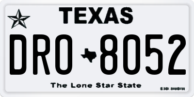 TX license plate DRO8052