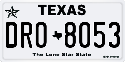 TX license plate DRO8053