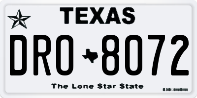 TX license plate DRO8072