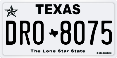 TX license plate DRO8075