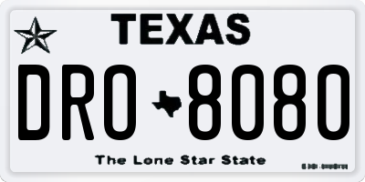 TX license plate DRO8080