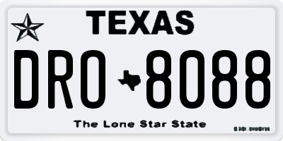 TX license plate DRO8088