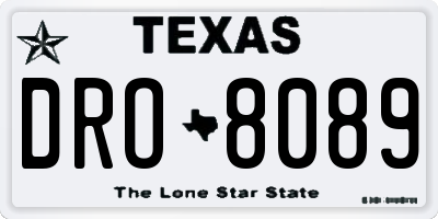 TX license plate DRO8089
