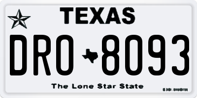 TX license plate DRO8093