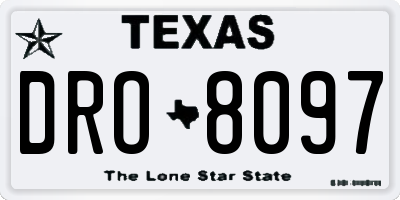 TX license plate DRO8097