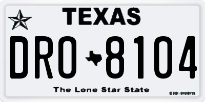 TX license plate DRO8104
