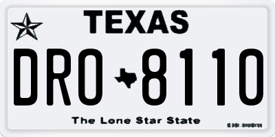 TX license plate DRO8110