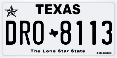 TX license plate DRO8113