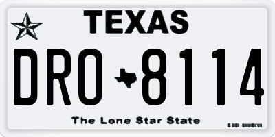 TX license plate DRO8114