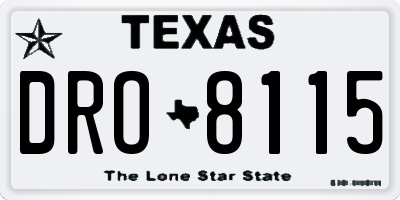 TX license plate DRO8115