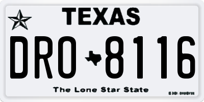 TX license plate DRO8116