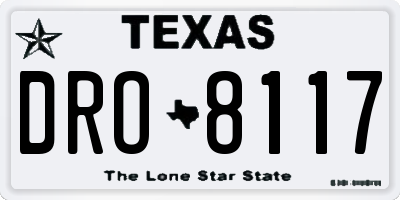 TX license plate DRO8117