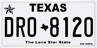TX license plate DRO8120