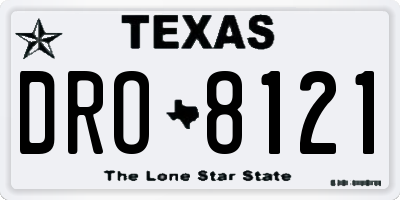 TX license plate DRO8121