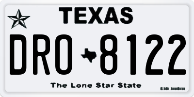 TX license plate DRO8122